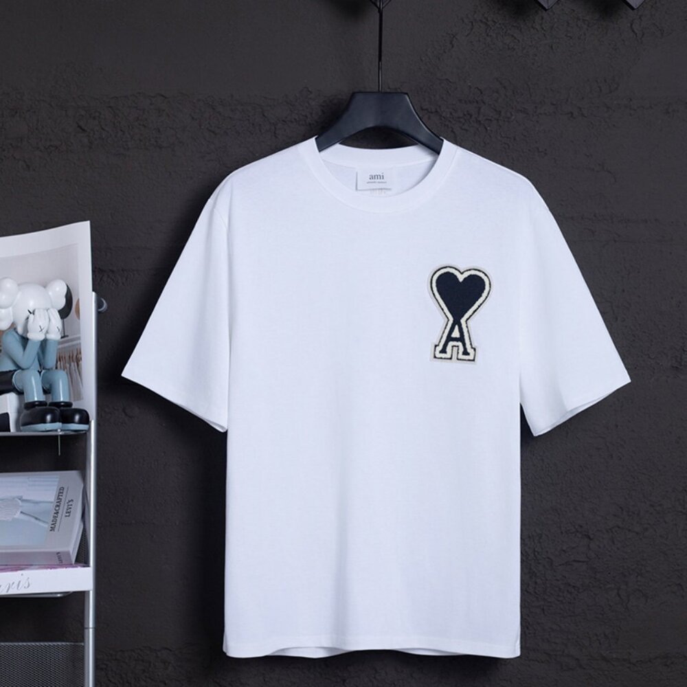 AMI Paris ADC Logo Patch Crew Neck Black T-Shirt